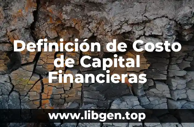 Definición de Costo de Capital Financieras