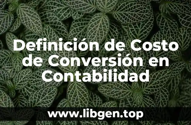 Definición de Costo de Conversión en Contabilidad