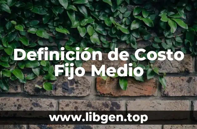 Definición de Costo Fijo Medio