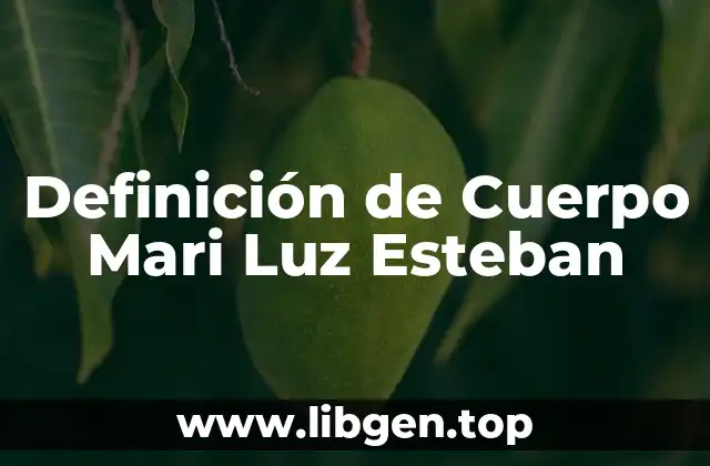 Definición de Cuerpo Mari Luz Esteban