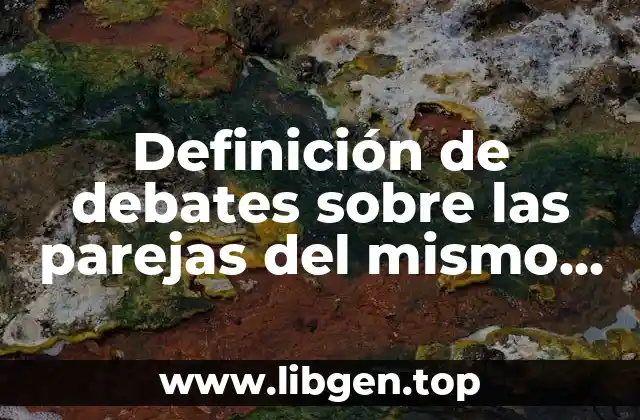 Definición de debates sobre las parejas del mismo sexo
