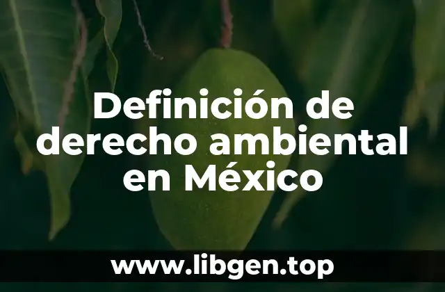 Definición de derecho ambiental en México