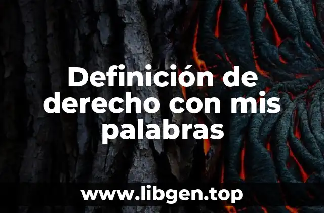 Definición de derecho con mis palabras
