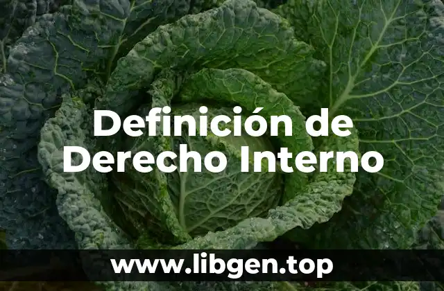 Definición de Derecho Interno