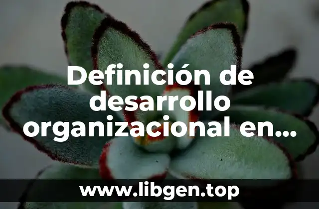 Definición de desarrollo organizacional en administración