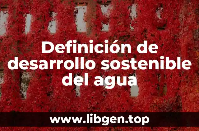 Definición de desarrollo sostenible del agua