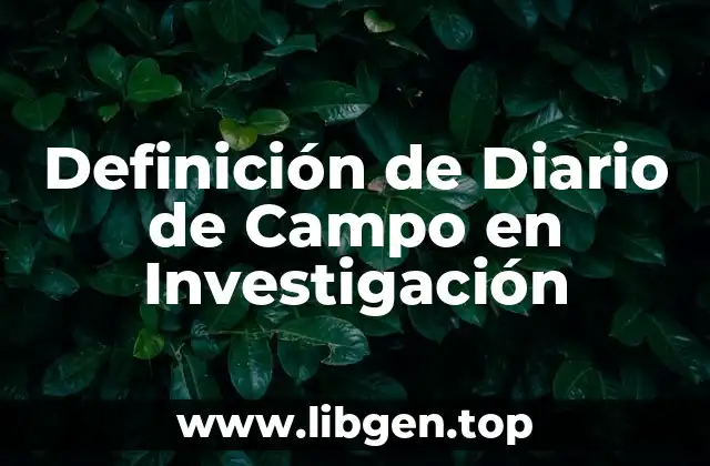Definición de Diario de Campo en Investigación