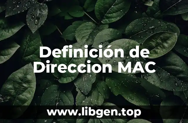 Definición de Direccion MAC