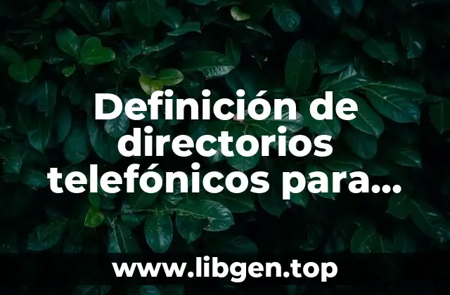 Definición de directorios telefónicos para niños