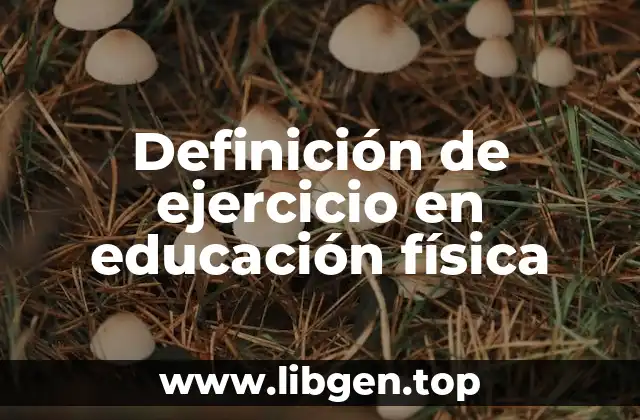 Definición de ejercicio en educación física