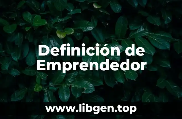 Definición de Emprendedor