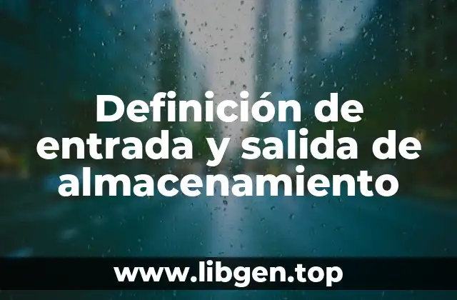 Definición de entrada y salida de almacenamiento