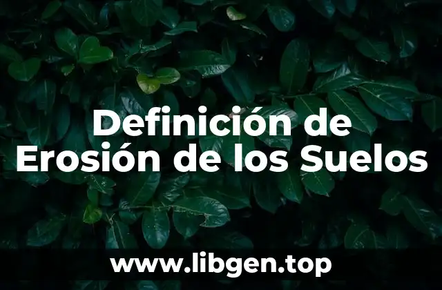 Definición de Erosión de los Suelos