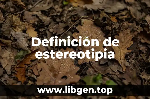 Definición técnica de estereotipia