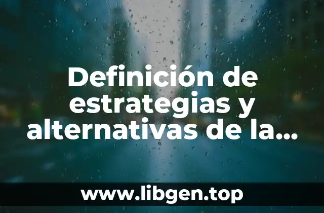 Definición de estrategias y alternativas de la organización del trabajo