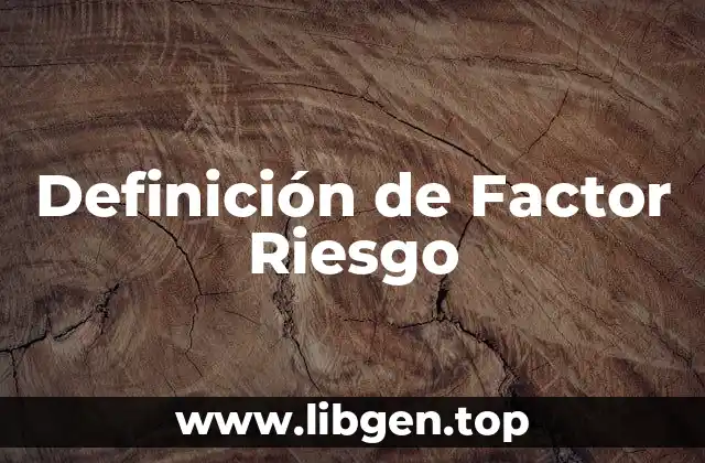 Definición de Factor Riesgo
