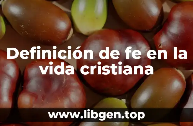 Definición de fe en la vida cristiana