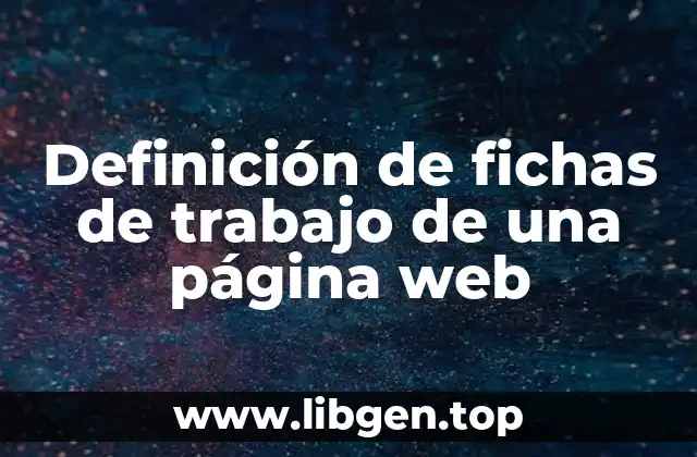 Definición de fichas de trabajo de una página web