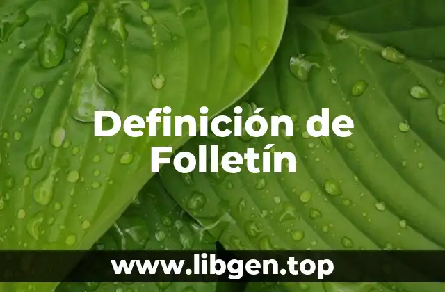 Definición de Folletín