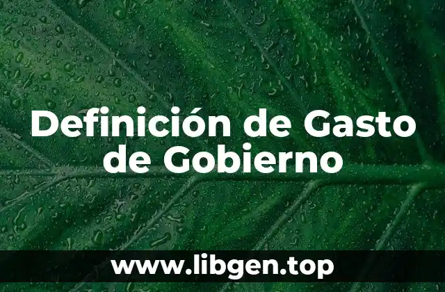 Definición de Gasto de Gobierno