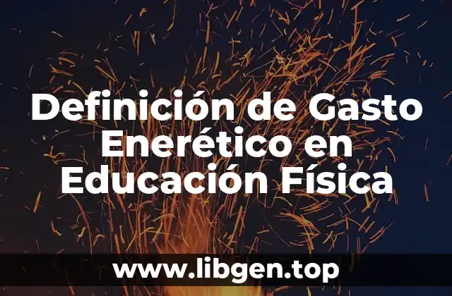 Definición de Gasto Enerético en Educación Física