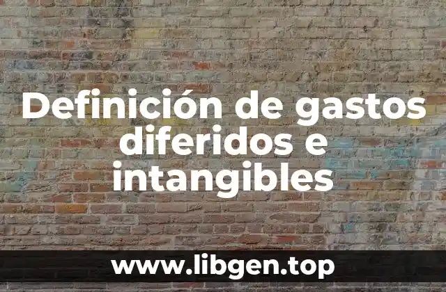 Definición de gastos diferidos e intangibles