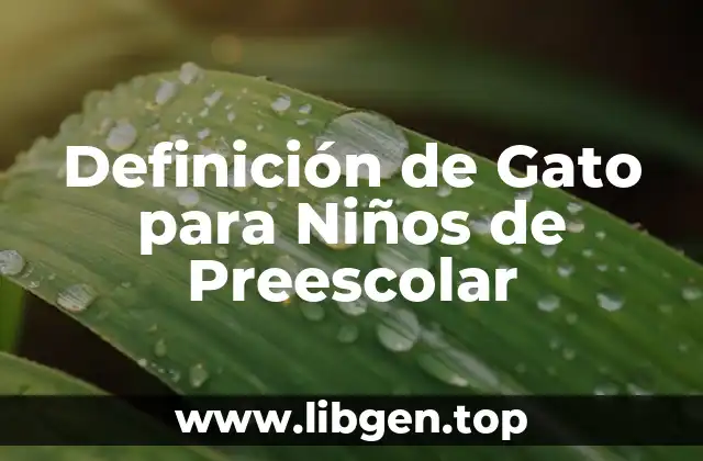 Definición de Gato para Niños de Preescolar