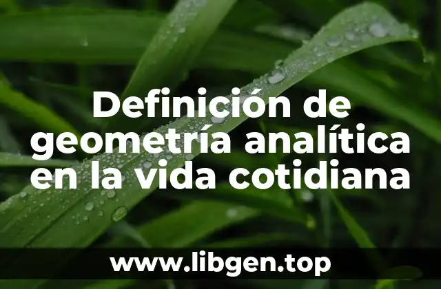 Definición de geometría analítica en la vida cotidiana