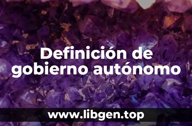 Definición de gobierno autónomo