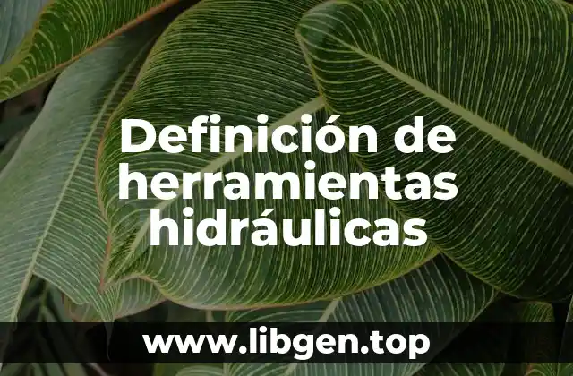 Definición técnica de herramientas hidráulicas