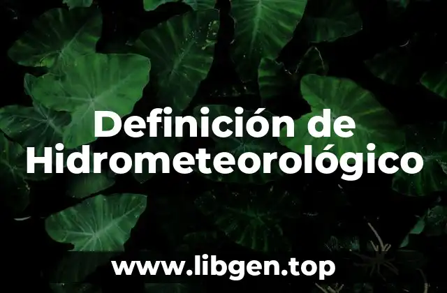 Definición de Hidrometeorológico