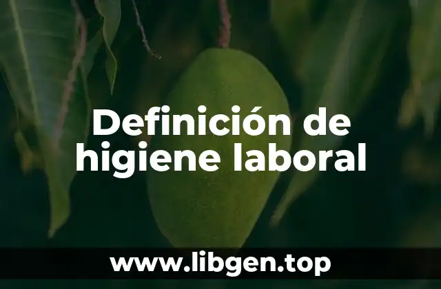 Definición técnica de higiene laboral