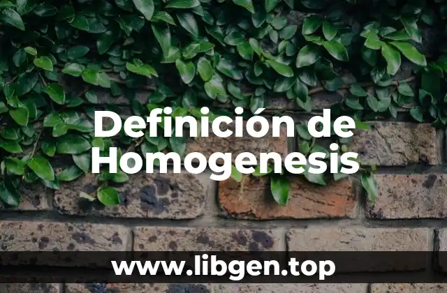 Definición de Homogenesis