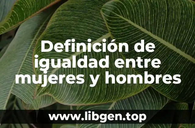 Definición de igualdad entre mujeres y hombres