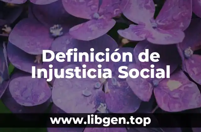 Definición de Injusticia Social