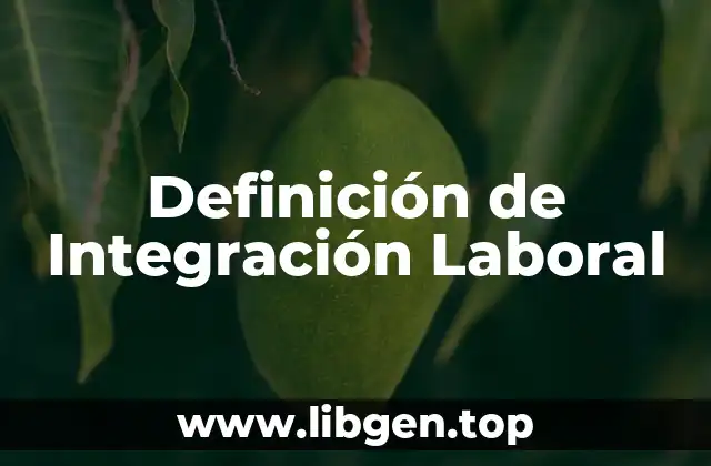 Definición de Integración Laboral