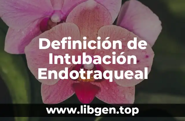 Definición de Intubación Endotraqueal