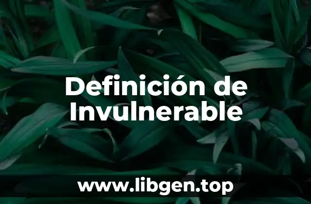 Definición de Invulnerable