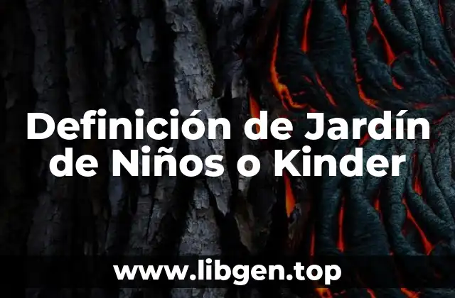 Definición de Jardín de Niños o Kinder