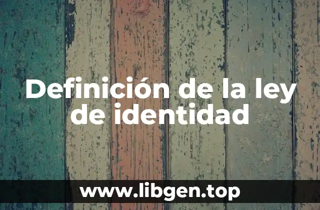 Definición de la ley de identidad