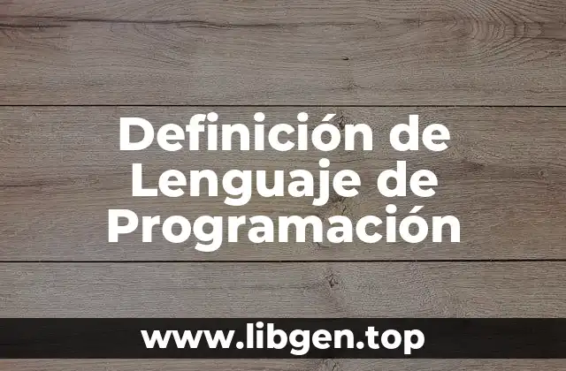 Definición de Lenguaje de Programación