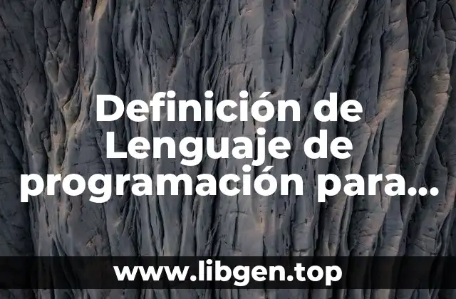 Definición de Lenguaje de programación para páginas web