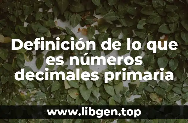 Definición de lo que es números decimales primaria