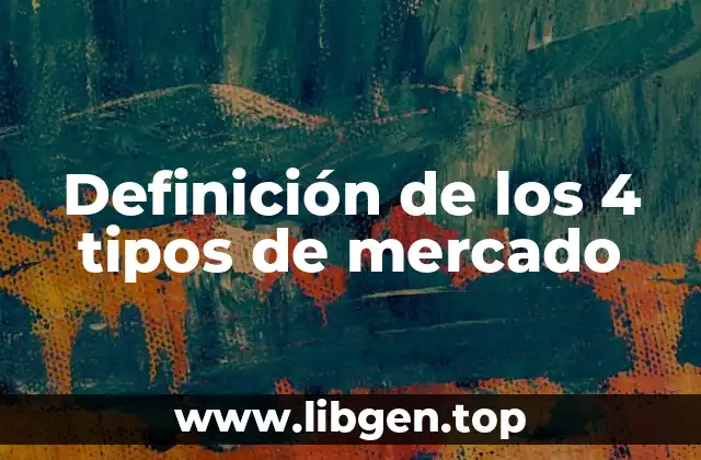 Definición de los 4 tipos de mercado