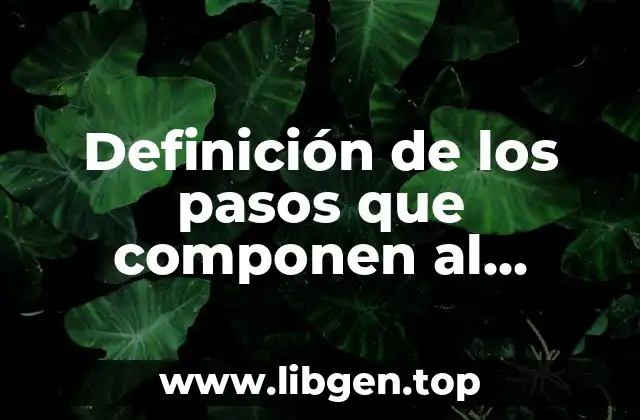 Definición de los pasos que componen al método científico