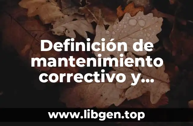 Definición técnica de mantenimiento correctivo y preventivo