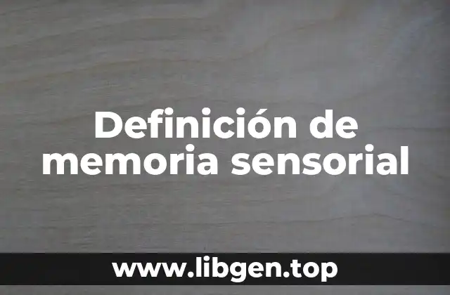 Definición de memoria sensorial