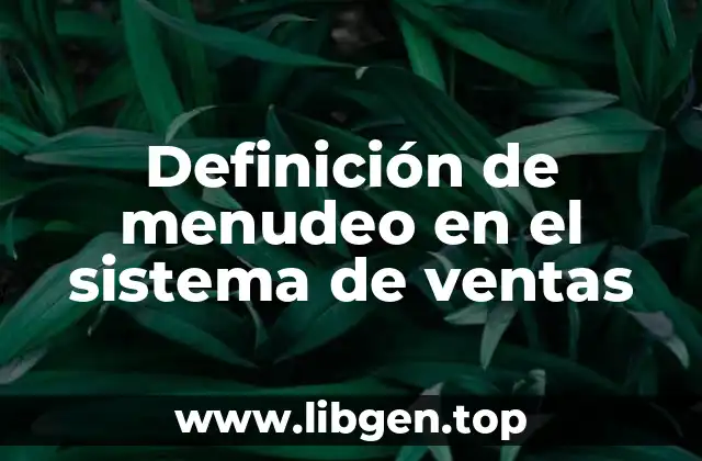Definición de menudeo en el sistema de ventas