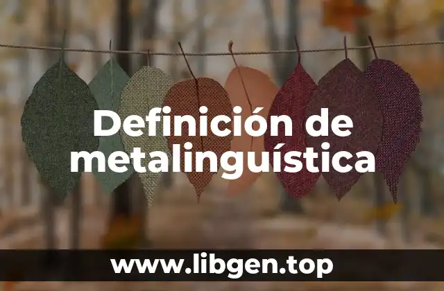 Ejemplos de metalinguística