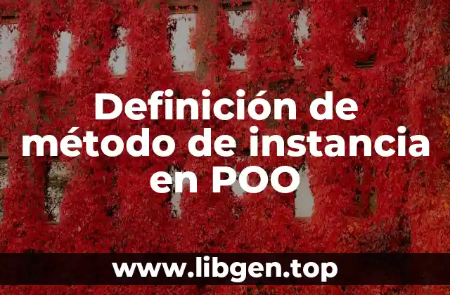Definición de método de instancia en POO